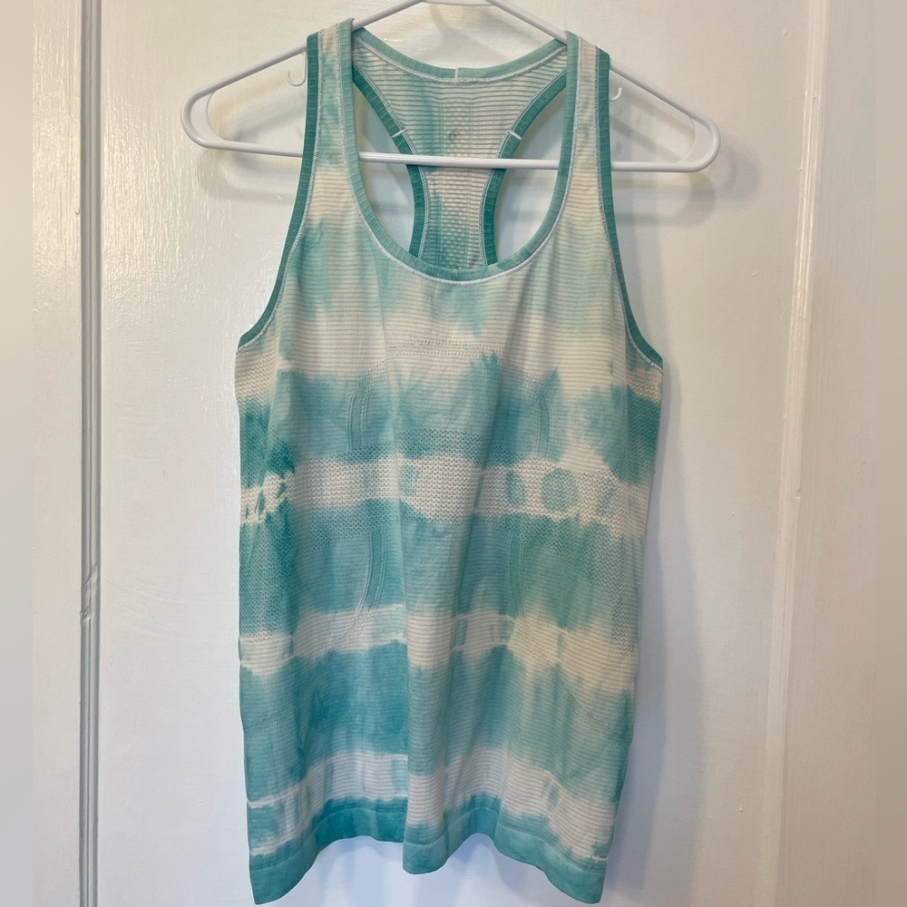 Lululemon Swiftly Tech Racerback Heathered Tranquil Blue Tie Dye